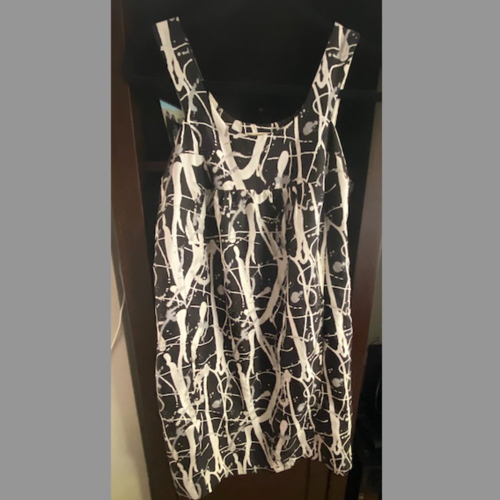 Michael Kors Black and White Empire Waist Dress